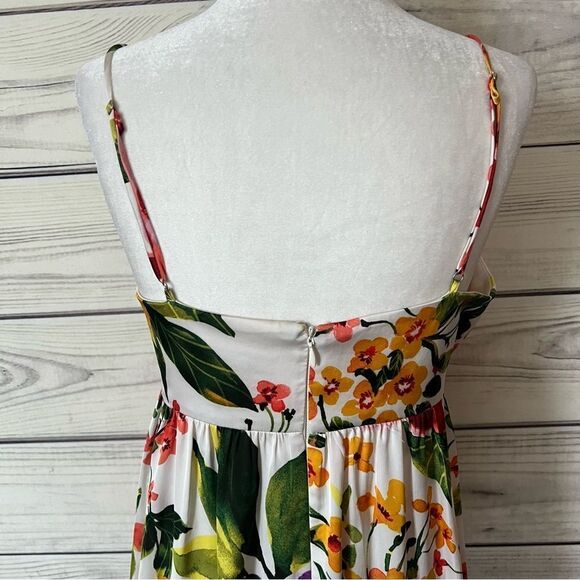 London Times Emiliana Silky Ivory Floral Midi Dress - Picture 10 of 12